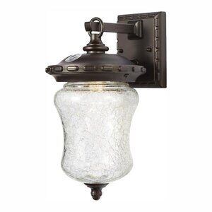 Set of 2 Home Decorators Collection Exterior LED Wall Lantern With Crackled Glas